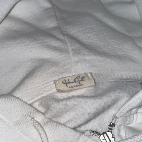 Brandy Melville White Oversized Zip-Up Hoodie - Picture 3 of 3